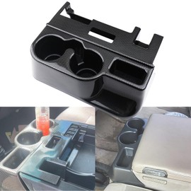 Carbon Fiber Cup Holder Attachment for Center Console | Compatible with 1998-2001 Dodge Ram 1500 2500 3500 Truck | Replaces 41019 SS281AZAA Front Seat Add-On Cupholder Tray Insert