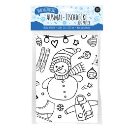 Colouring Paper Tablecloth – Winter Motif, Great Activity for Children's Birthday, Gift Idea Children Christmas, Mal Mich Colourful