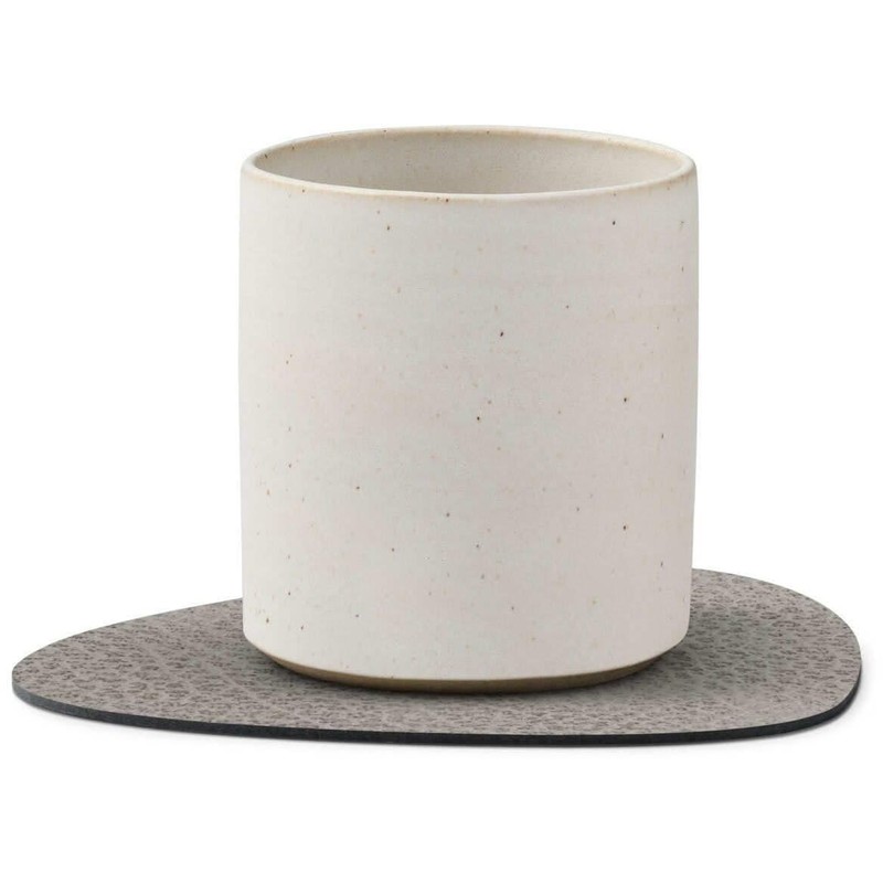 Lind DNA Curve 98863 Glass Coaster Recycled Leather Hippo Anthracite