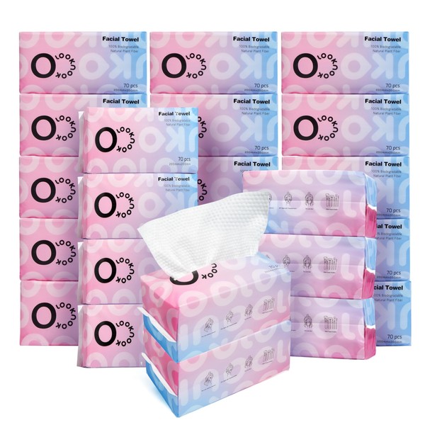 LOOKNOOK Disposable Face Towel, 50% Thicker, Soft for Sensitive Skin,