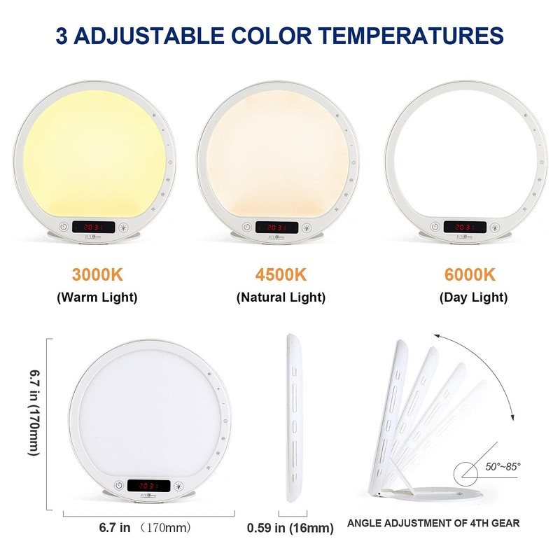 Light Therapy Lamp Sunrise Alarm Clock Wake up lamp 10000