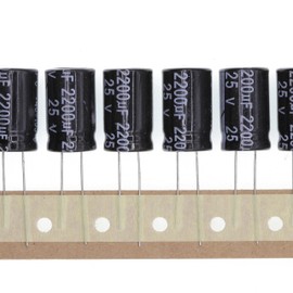 20 PCS 25V 2200UF Plug-in Aluminum Electrolytic Capacitors 13x21 13*21mm