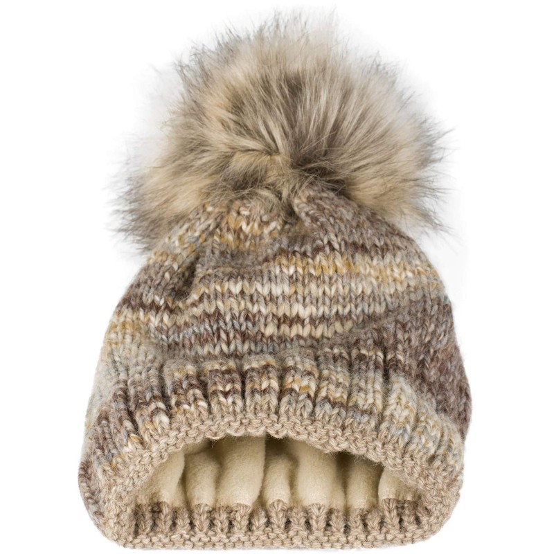 styleBREAKER Unisex Knitted Bobble Hat Colourful Patterned with Alpaca Content