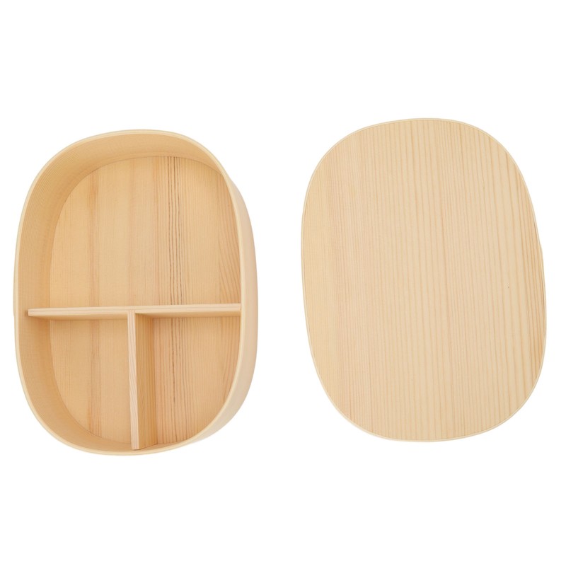 Bento Box Portable Japanese Style Wooden Large Single Layer Removable
