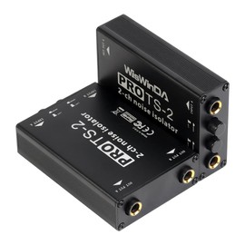 WisWinDa Pro TS-2 Microphone Hum Eliminator 2 Channels 6.35 1/4inch Ground Loop Isolator for Microphone/Audio Player/Audio System etc Eliminate The Current Hum Noise (PRO TS/TRS-2)