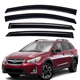 Lightronic Extra Durable Outside-Mount Auto Vent Window Visor, Fits 2013-2015 Subaru XV CrossTrek, 2016-2017 CrossTrek, 2012-2016 Impreza Hatchback, Original Wind Deflector Rain Guard, Smoke, 4-Pcs