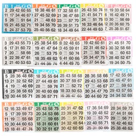 Bingo Paper Cards - 20 Sheets - 50 Books - Play 20 Games - 4 Inch Square Size - 1000 Disposable Cards - No Duplicates by Color - Made in USA