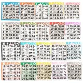 Bingo Paper Cards - 20 Sheets - 50 Books - Play 20 Games - 4 Inch Square Size - 1000 Disposable Cards - No Duplicates by Color - Made in USA