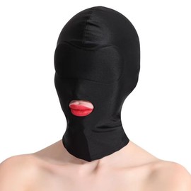 Full Cover Hood Mask Zentai Hood Open Eyes Open Mouth Elastic Breathable Cosplay Carnival Mask (Open Mouth)