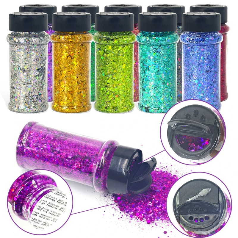 s Cost 24 Pcs 2ozJar Glitter Sparkly Chunky Glitter for