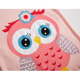 Colobe Girls' Pyjamas Cotton Unicorn Long Sleeve Two Piece Pyjamas Set Cute Panda Children's Sleepwear Winter Christmas Pyjamas Size 1-12 Years, owl