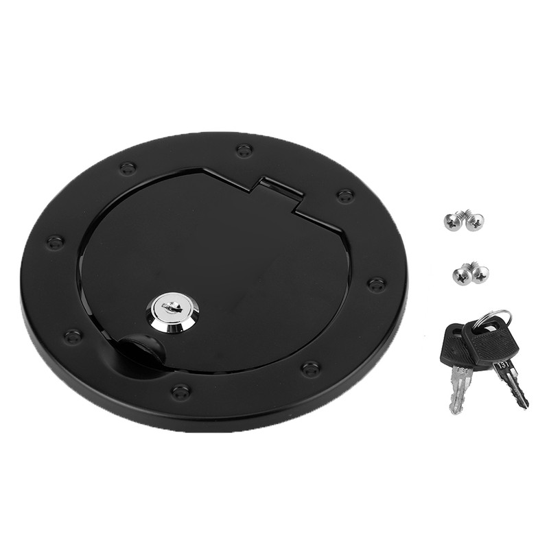 Aluminum Alloy Black Fuel Tank Cap Cover Flag Label Fits