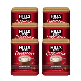 Hills Bros. Instant Cappuccino Mix, Double Mocha 16 Ounces- Frothy, Decadent Cappuccino with a Deep, Rich Chocolate Flavor (Pack of 6)