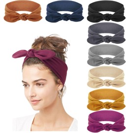 DRESHOW Pack of 8 Women's Headbands, Headbands, Hair Bands, Turban, Elastic Headband, Hair Accessories for Girls