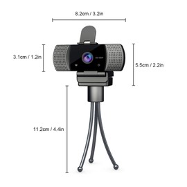 Full HD 1080P Wide Angle USB Webcam USB2.0 Drive-Free with Mic Web Cam Laptop Online Teching Conference Live Streaming Video Calling Web Cameras Anti Peeping Webcame VCXN
