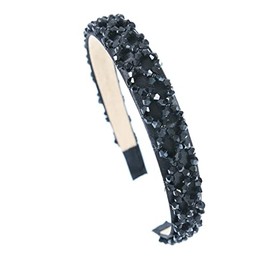 Diademas de Cristal con Diamantes de Imitación para Mujeres Y Niñas, Diadema Brillante con Cuentas Acolchadas, Accesorios para El Cabello para Bodas Y Festividades, Color Negro