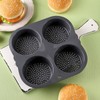 Abizarch 2Pcs Silicone Hamburger Bun Mold with 4 Cavities,Non-stick Hamburger