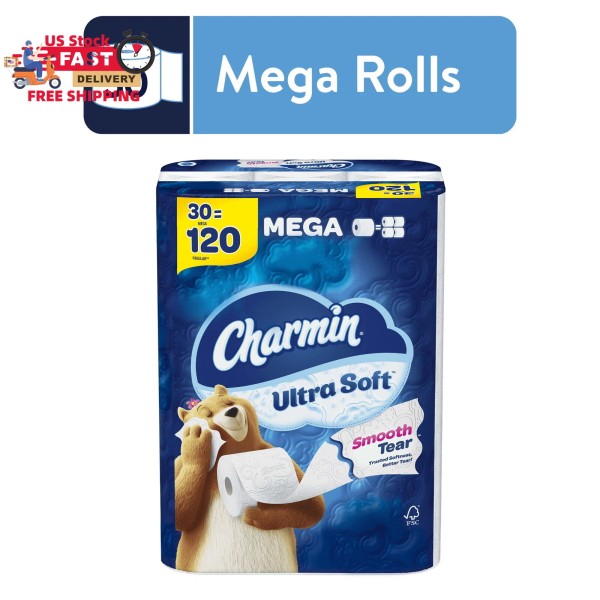Charmin Toilet Paper Ultra Soft, 30 Mega Rolls