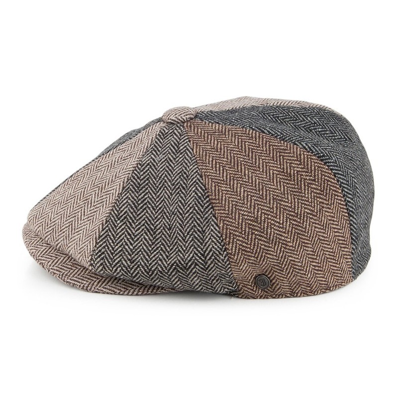 Jaxon & James Herringbone Patch Newsboy Cap - Multi-Coloured M