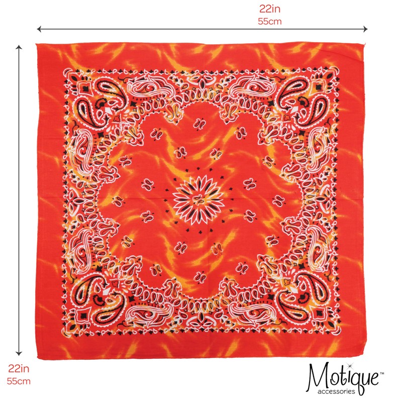 Motique Accessories Modern Tie Dye Bandana (Orange)
