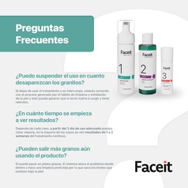 FACEIT Rutina para Combatir Acné de 3 Pasos: Limpia, Unifica y Repara tu Cara Peróxido de Benzoílo 5% y Ácido Glicólico Skincare Acné Leve a Moderado Sistema Antiacné Completo (Kit)