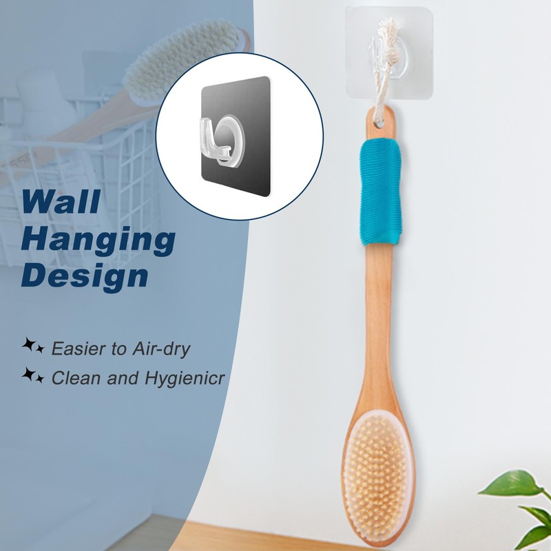 KIPRITII Ergonomically Back Scrubber for Shower - Double-Sided Back Brush