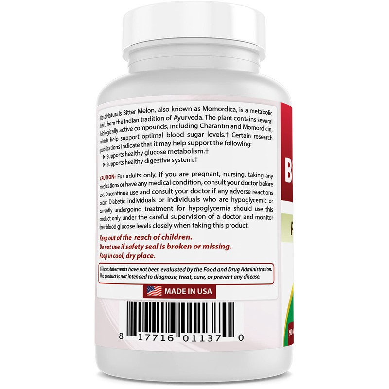 Best Naturals Bitter Melon Extract 500mg 90 Veggie Capsules
