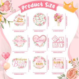 Weecent 9 Pcs Pink Rose Gold Baby Shower Honeycomb Centerpieces Floral Baby Shower Party Table Centerpieces Oh Baby Party Decorations Baby Girl Boy Birthday Party Table Topper Party Supplies