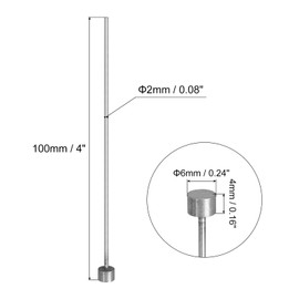 uxcell 5Pcs Straight Ejector Pins, 2mm (0.08") Dia. SKD61 Round Tip Punch 100mm (4") Long for Mechanical Maintenance