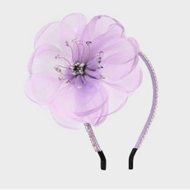 TUTULAND Glitter Headbands for Girls - Pink Headband for Girl Sequin Flower Girl Kids Hair Accessories Sparkling Hairbands for Wedding Birthday Photography Prop (Purple)