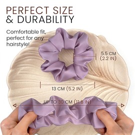 Satin Scrunchies for Women, 5.2" Large Hair Ties No Crease 4 Pack