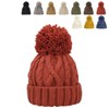 Basic Quench Heavy Cable Watch Pom Pom Knit Hat, Cable