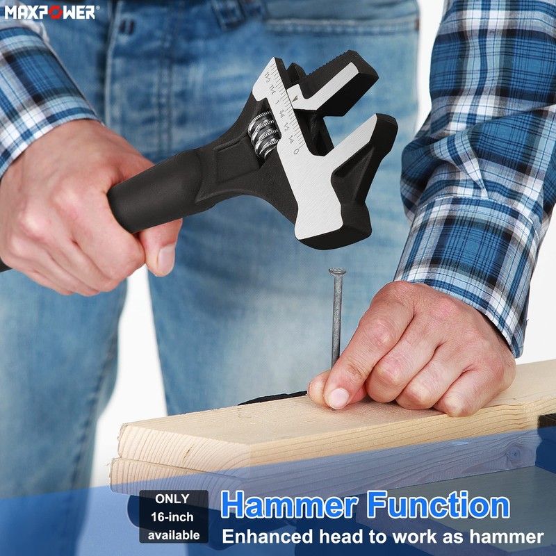 MAXPOWER 2 Pieces Spud Wrenches Set, 12 inch Adjustable Spud