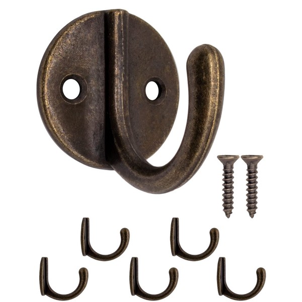 Fuxxer® 5 x Classic Bronze Coat Hooks Coat Hooks Wall