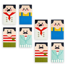 ESJNNK Eraser, Set of 8, Uncle Bald Eraser, Kneading Eraser, Fashionable Eraser, Funny, Cute, Popular, Learning Stationery, Students, Children, Drawing, DIY, Petite Gift for Learning