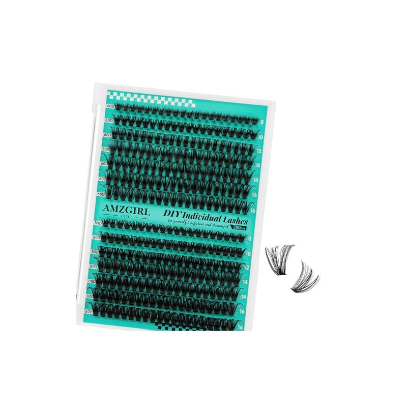 Individual Eyelashes, Cluster Eyelashes, Individual Clusters, 280 Pieces, 6080D Eyelash