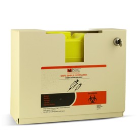Post Medical Blade Container Cabinet - Wall Mounted Metal Cabinet Holds 1 or 1.5 Gallon Biohazard Containers - Durable Powder-Coated 18 Gauge Steel