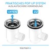 Bächlein Pop-Up Drain Fitting for the Sink, Diameter 70 mm