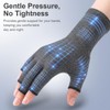 Arthritis Gloves, 2 Pair Fingerless Compression Gloves, Gray+Brown, L