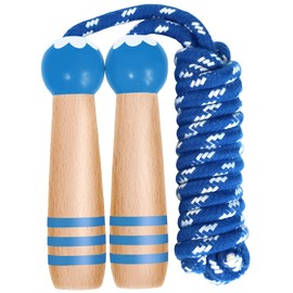 Jump Rope 【Easy for beginners to jump】【Jump rope to make you like jump rope】 Children Preschoolers Elementary School Students Skipping Rope Wal Base (Blue)