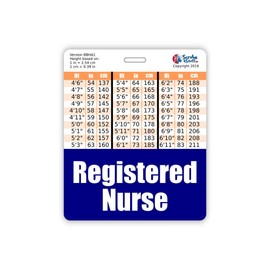 Registered Nurse Badge Buddy Horizontal w/Height & Weight Conversion Charts (Oversized, Navy)