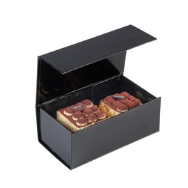 Restaurantware-7 x 4 x 2.8 Inch Magnetic Gift Boxes, 10 Sturdy Collapsible Gift Boxes - For Groomsman And Bridesmaid Proposals, Built-In Lid, Black Paper Luxury Storage Boxes, Grease-Resistant