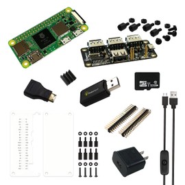 MakerSpot, Pi Zero 2 W (WiFi/Bluetooth) Complete Starter Kit MakerSpot with 4-Port Stackable USB Hub, Mini HDMI Converter, Acrylic Protectors and 5V2.4A Power Supply