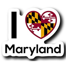 Love Maryland State Decal Sticker Home Pride Travel Car Truck Van Bumper Window Laptop Cup Wall - One 5 Inch Decal - MKS0020