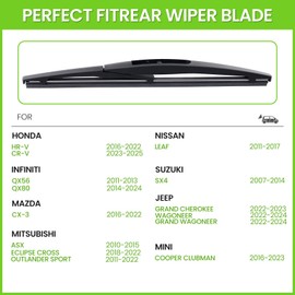 PARRATI® 10 Inch Rear Wiper Blade Replacement for 2016-2022 Honda HRV 2023-2025 CRV/2011-2013 Infiniti QX56/2011-2017 Nissan Leaf,All-season windshield wiper(10-B)
