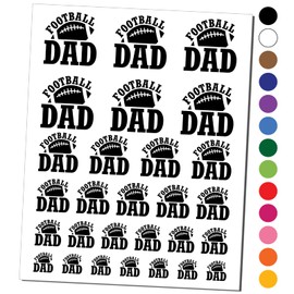 Football Dad Temporary Tattoo Water Resistant Fake Body Art Set Collection - Black (One Sheet)