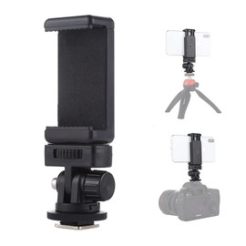 Mikankawa Cold Shoe Head Smartphone Holder Camera Smartphone Mount Tripod Holder for SLR Photography Photography 180° Vertical & 360° Horizontal Rotation, Universal Type