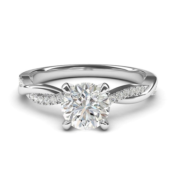 Sterling Silver 4-Prong Petite Twisted Vine 1.0 CT Genuine Moissanite