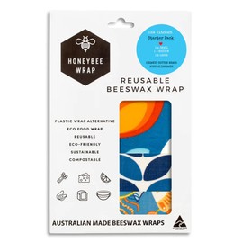 Honeybee Beeswax Food Wraps - Set Of 3 (S, M, L), Australian