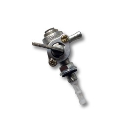 Wiltec Fuel Tap with Fuel Strainer for Power Generator - Spare Part for Fuel Tank - Fuel Hose Connector 6mm - Screw Connector AG M10 x 1.25 - Silver